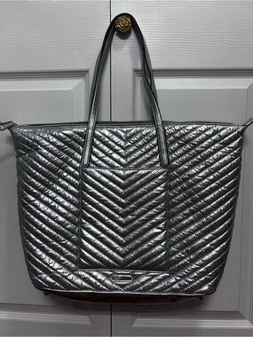 Rebecca Minkoff Silver leather Quilted Women's Shoulder Bag